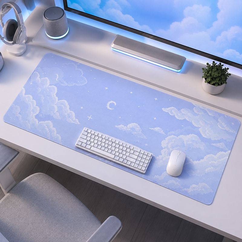 Pc Gaming Cloud - Muismat Blue Moon Cloud Sky Gaming