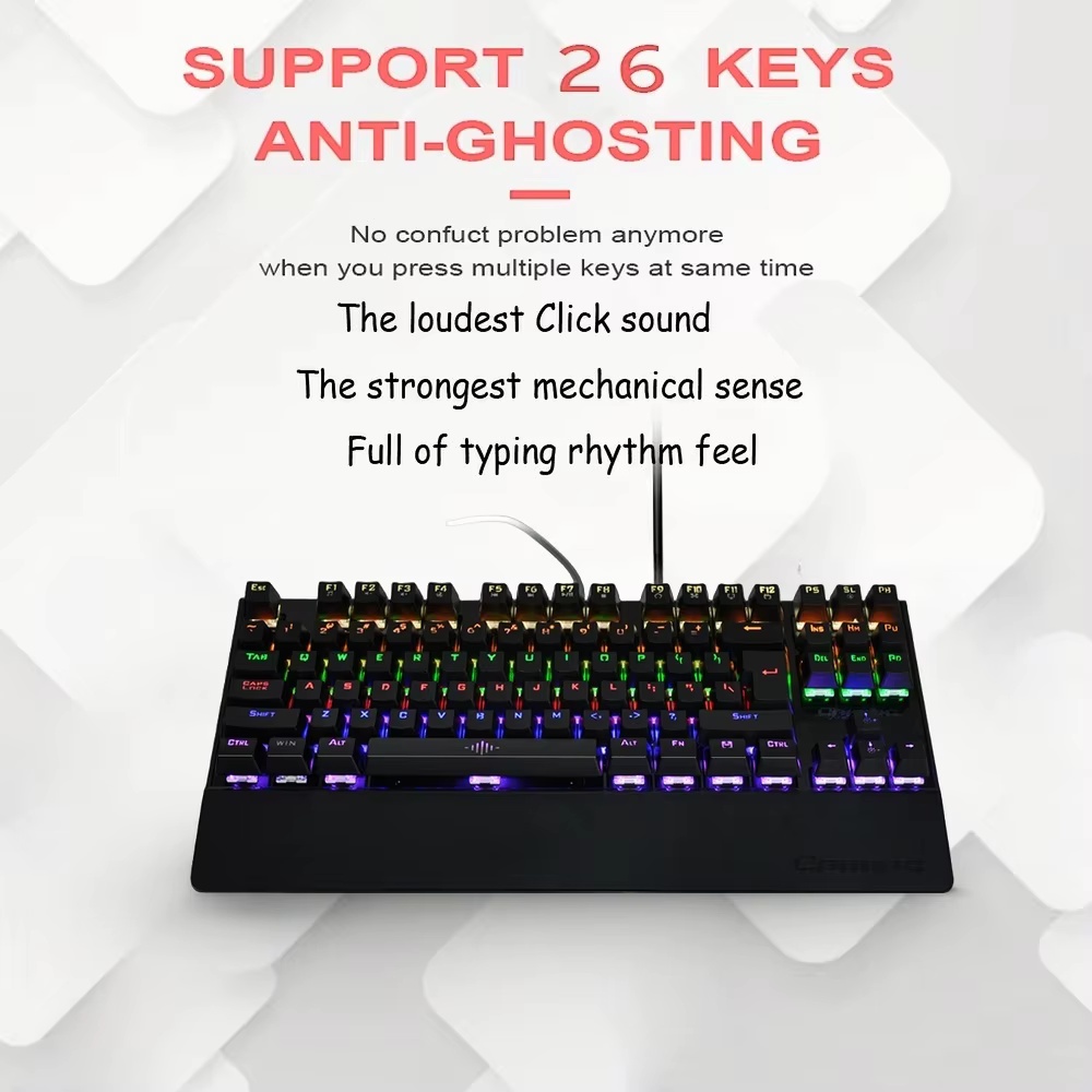 Anti-Ghosting Keyboard - Mechanisch toetsenbord 26-toetsen Anti-Ghosting RGB-achtergrondverlichting Win-Lock-functie