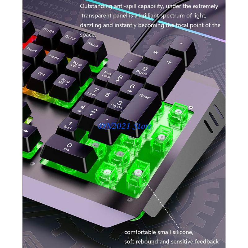 Anti-Ghosting Keyboard - F3KE DS600 104-toetsen bedraad toetsenbord met