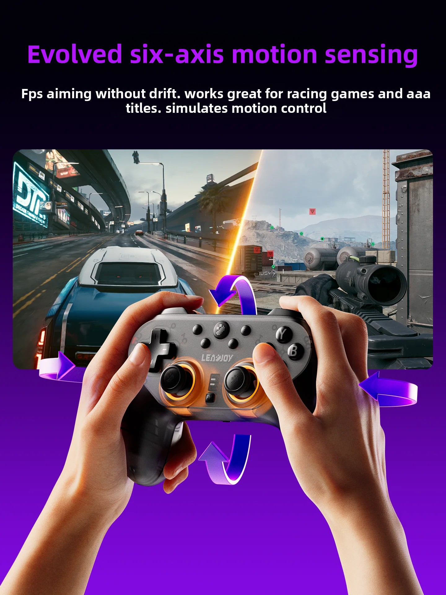 Joystick Pc Gaming - LeadJoy Saber Plus draadloze gamingcontroller met