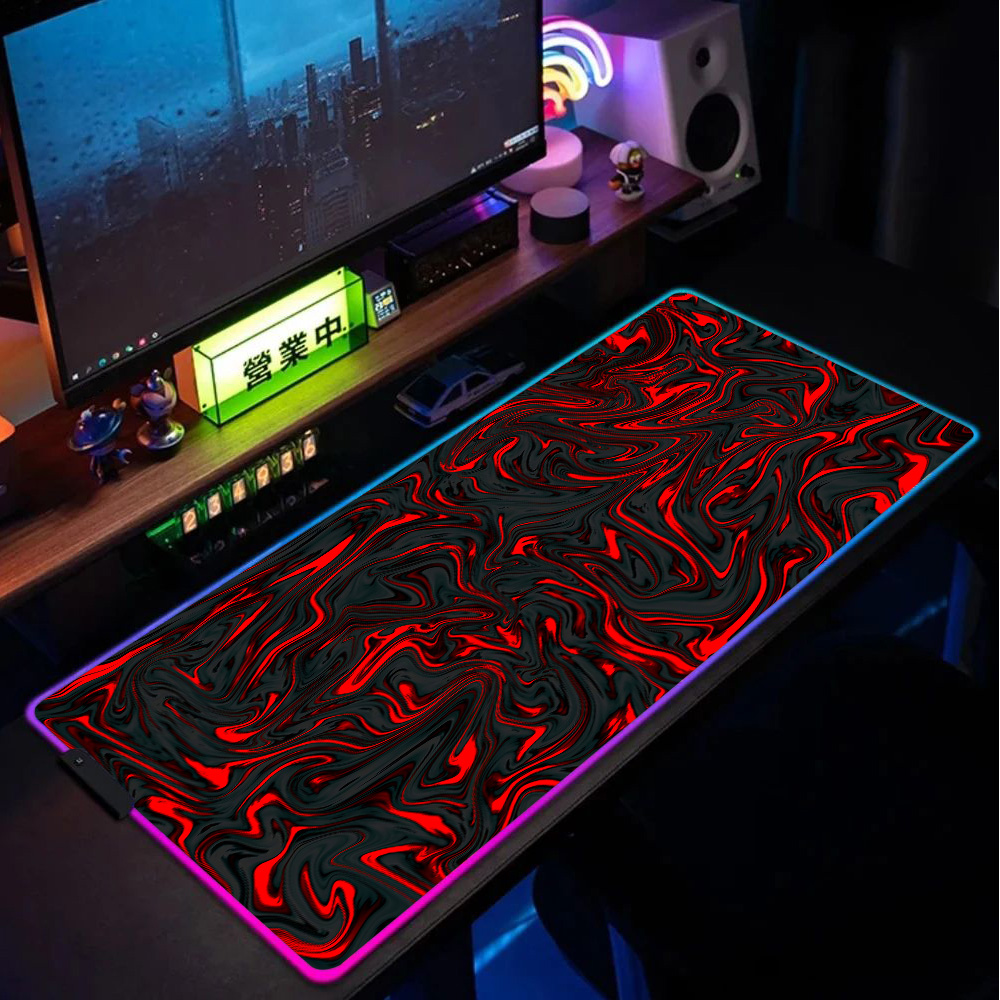 Muismat RGB Muismat Rood en Zw - Pc Gaming Liquid recensie en prijs