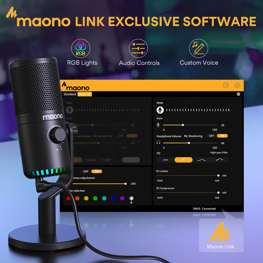 MAONO PC Programmeerbare RGB G - Gaming Microphone recensie en prijs