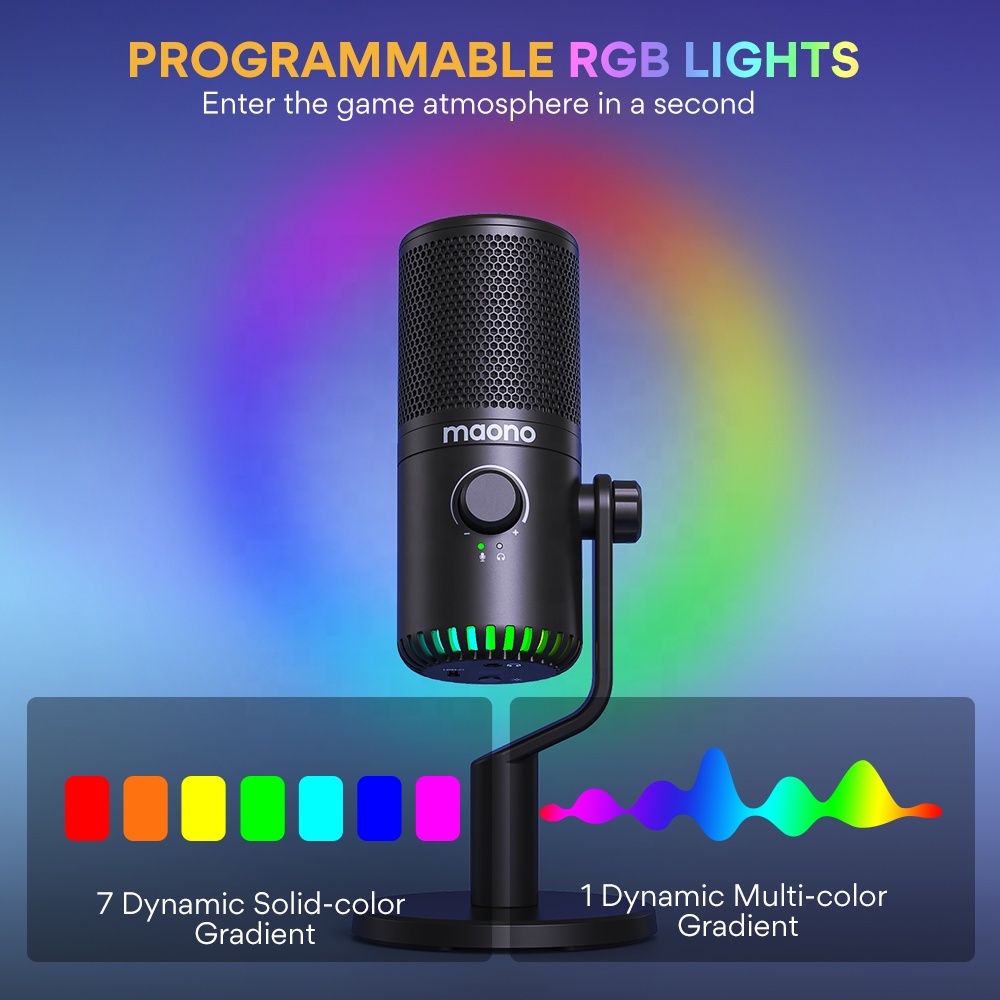 MAONO PC Programmeerbare RGB G - Gaming Microphone recensie en prijs