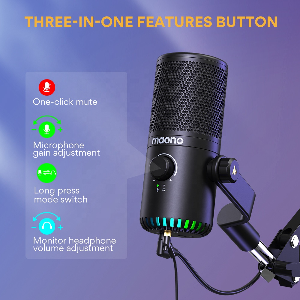 MAONO PC Programmeerbare RGB G - Gaming Microphone recensie en prijs